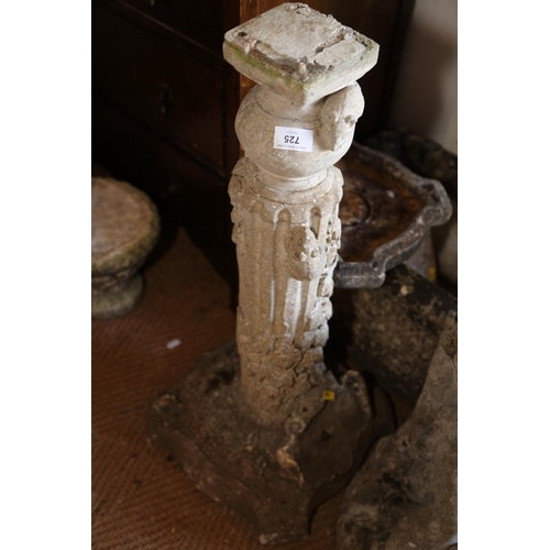 725 - A carved stone floral pedestal with capital, 26