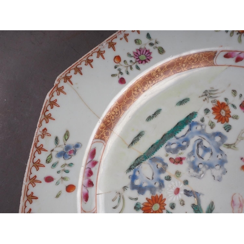 75 - A pair of contemporary Chinese vases, a famille rose shaped edge plate and other items (damages)