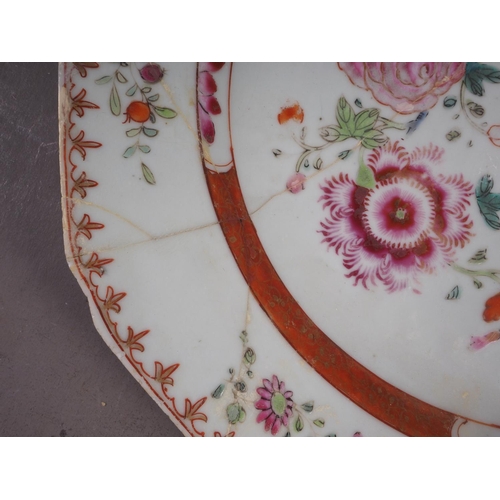 75 - A pair of contemporary Chinese vases, a famille rose shaped edge plate and other items (damages)