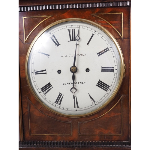 98 - A Regency mahogany and brass inlaid bracket clock with eight-day twin fusee striking movement repeat... 