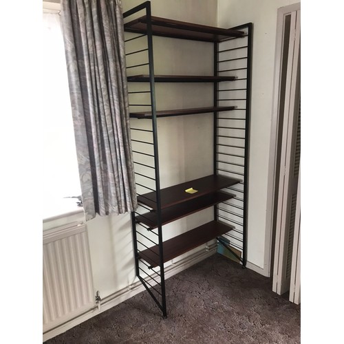 668 - A range of 1960s Staples Ladderax 2000 wall shelving, including cupboard, open cabinet, seven uprigh... 