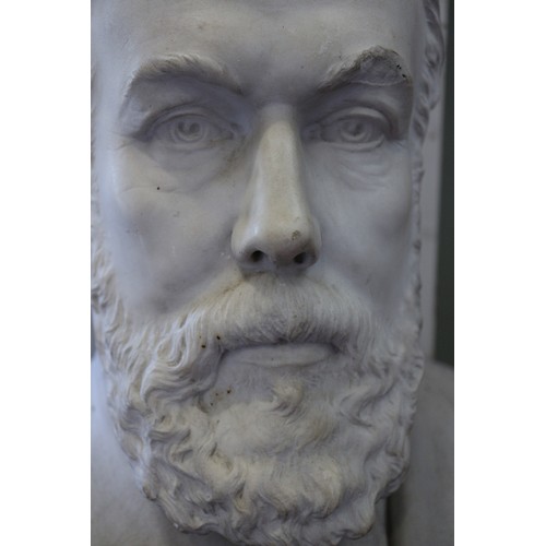 164 - George Frederick Halse, 1891: a 19th century marble portrait bust, distinguished late Victorian gent... 