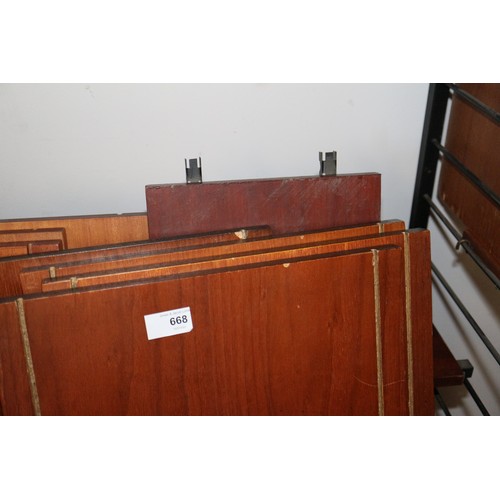 668 - A range of 1960s Staples Ladderax 2000 wall shelving, including cupboard, open cabinet, seven uprigh... 