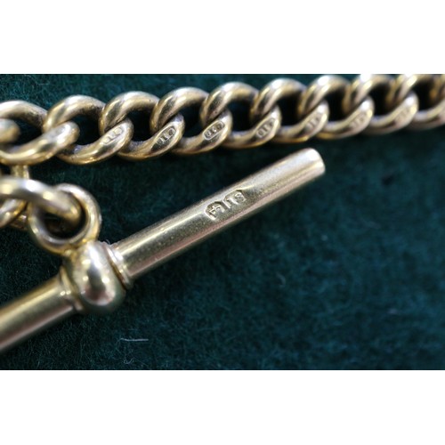 382 - An 18ct gold double Albert watch chain, mounted with a George III gold guinea, dated 1813, 68.3g gro... 