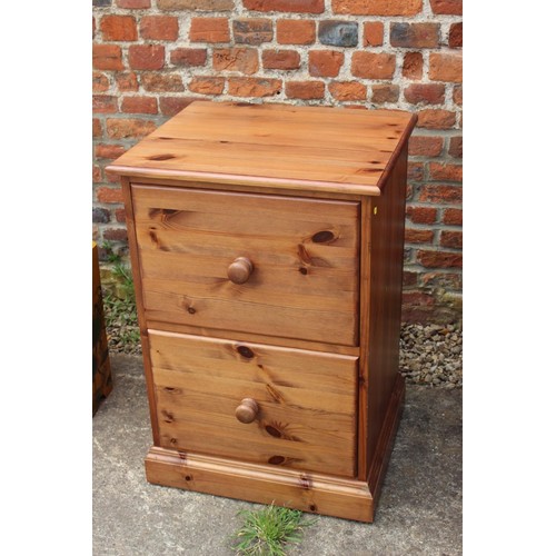 617 - A pine double pedestal desk, fitted cupboard and three drawers, 54