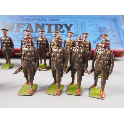 145 - A quantity of Britains WWI lead painted toy soldiers, including Territorials, Devonshire Regiment, a... 