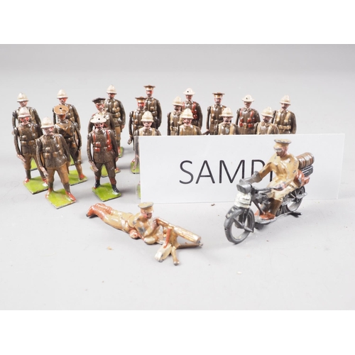 145 - A quantity of Britains WWI lead painted toy soldiers, including Territorials, Devonshire Regiment, a... 