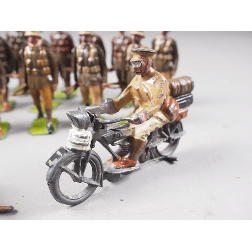 145 - A quantity of Britains WWI lead painted toy soldiers, including Territorials, Devonshire Regiment, a... 