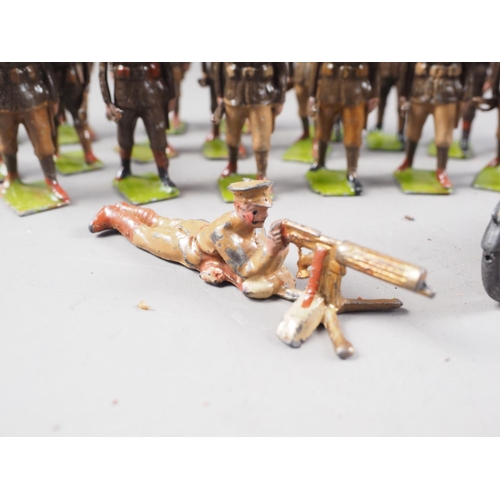 145 - A quantity of Britains WWI lead painted toy soldiers, including Territorials, Devonshire Regiment, a... 