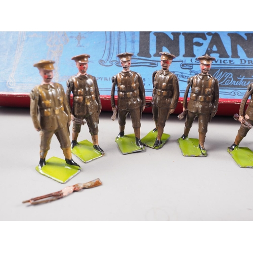 145 - A quantity of Britains WWI lead painted toy soldiers, including Territorials, Devonshire Regiment, a... 