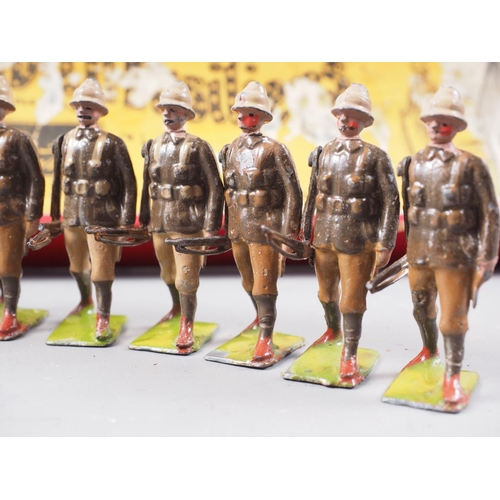 145 - A quantity of Britains WWI lead painted toy soldiers, including Territorials, Devonshire Regiment, a... 