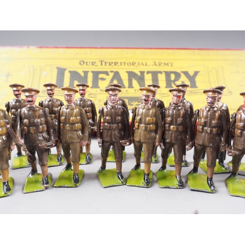 145 - A quantity of Britains WWI lead painted toy soldiers, including Territorials, Devonshire Regiment, a... 