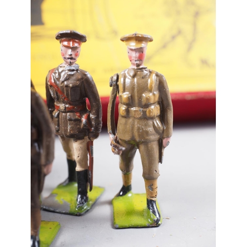 145 - A quantity of Britains WWI lead painted toy soldiers, including Territorials, Devonshire Regiment, a... 