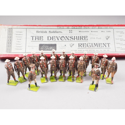 145 - A quantity of Britains WWI lead painted toy soldiers, including Territorials, Devonshire Regiment, a... 