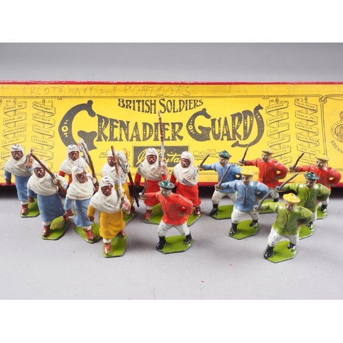 146 - A quantity of Britains lead painted toy soldiers including French Infantry, Chinese Infantry, Arabs ... 