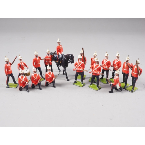 147 - A selection of Britains lead painted toy soldiers including English and Scottish Line Infantry, and ... 