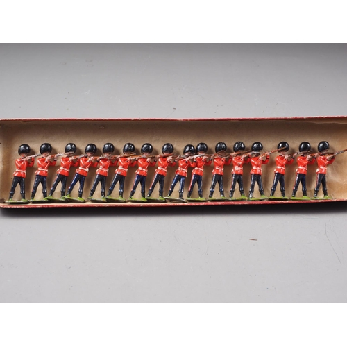 147 - A selection of Britains lead painted toy soldiers including English and Scottish Line Infantry, and ... 