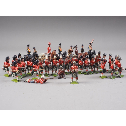 147 - A selection of Britains lead painted toy soldiers including English and Scottish Line Infantry, and ... 