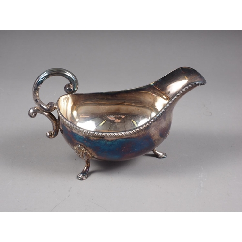 316 - A silver sauce boat with flying scroll handle, 5.7oz troy approx