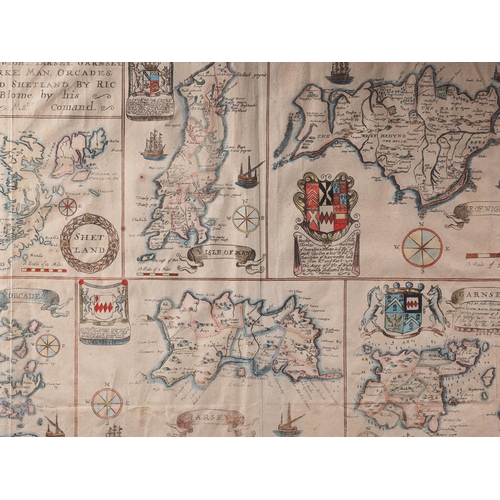 416 - A 17th century hand-coloured map of the 