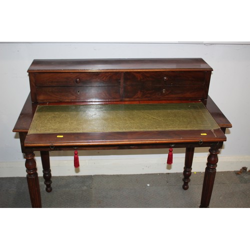 438 - A 19th century mahogany bonheur de jour/writing desk, fitted drawers over pull-out writing surface a... 