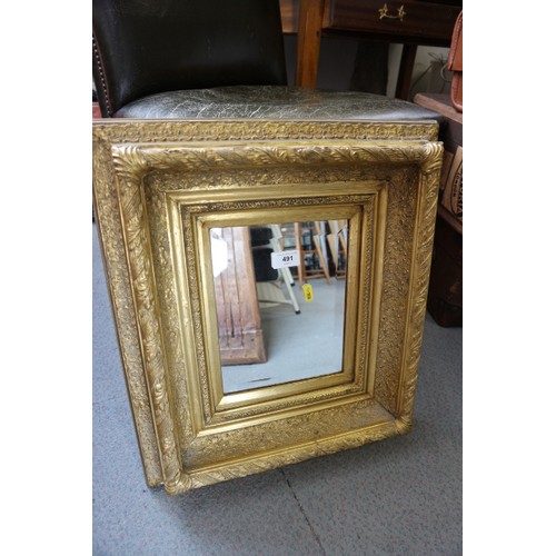 491 - A gilt framed wall mirror with bevelled plate, 9 1/2