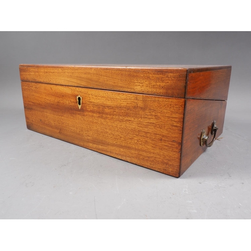 135 - A 19th century mahogany writing box with fitted interior, 15