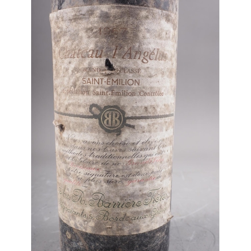 167 - A bottle of Chateau L'Angelos St Emillion 1967, high shoulder