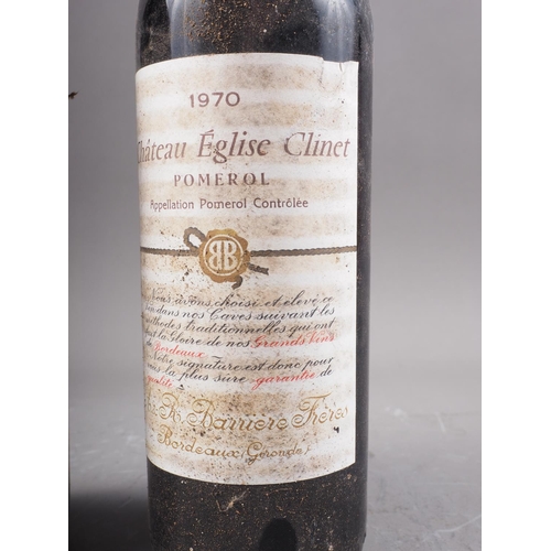 176 - Two bottles of Chateau Eglise Clinet Pomerol 1970, low neck