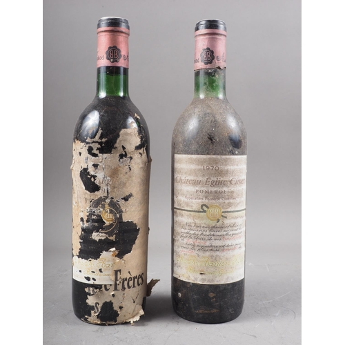 177 - Two bottles of Chateau Eglise Clinet Pomerol 1970, low neck