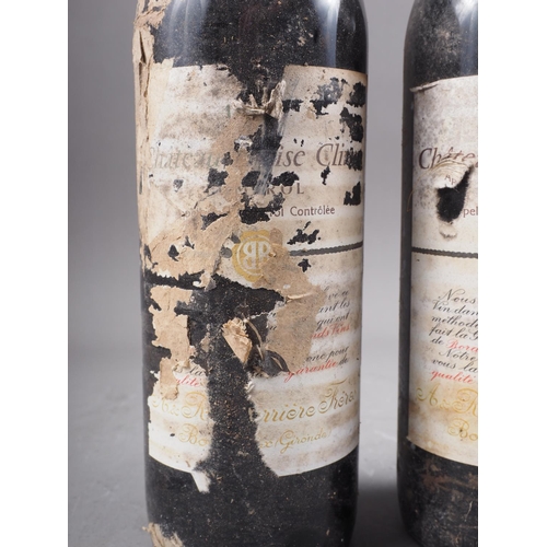 178 - Two bottles of Chateau Eglise Clinet Pomerol 1970, high shoulder