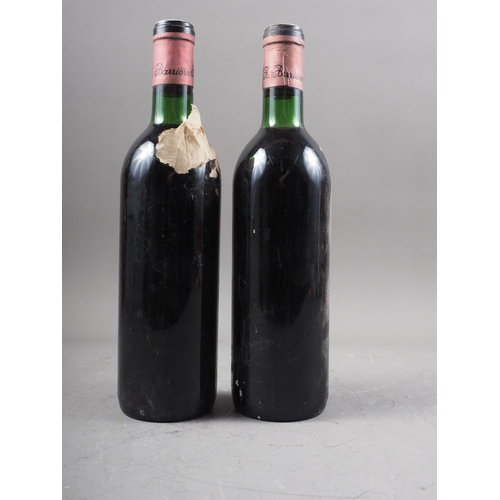 178 - Two bottles of Chateau Eglise Clinet Pomerol 1970, high shoulder