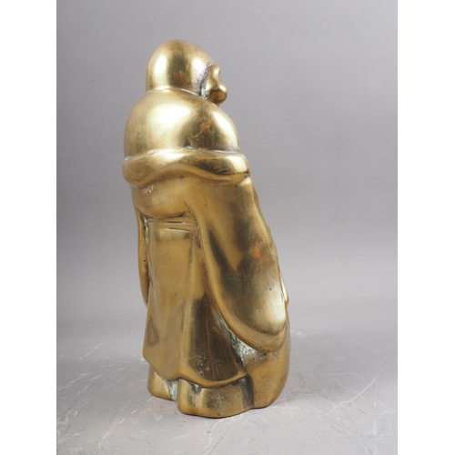 92 - A Chinese brass censor, formed as a Hotei and a child, 9