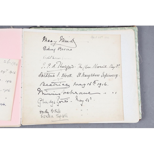 243 - An early 20th century autograph album, including signatures of HM King George VI and Queen Mary, Oct... 