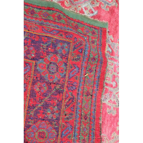 624 - A vintage Turkey carpet of traditional design on a red ground, 166” x 139” approx