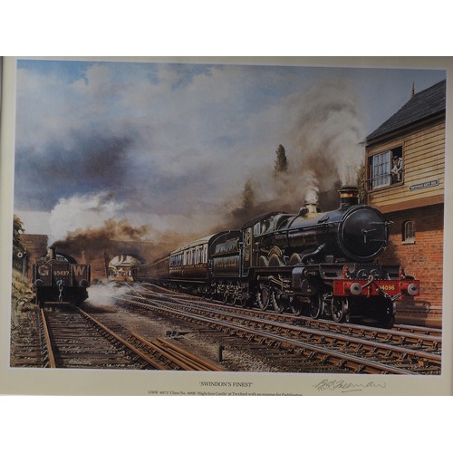 410 - Don Breckon: a signed limited edition colour print, “Dumbleton Hall leaving Kingsweir”, in gilt fram... 