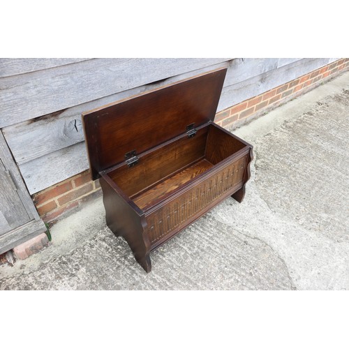 501 - A 1930s oak arcade carved front linen chest, 39