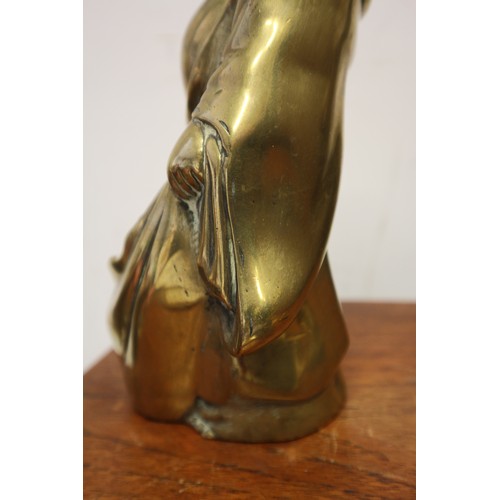 92 - A Chinese brass censor, formed as a Hotei and a child, 9