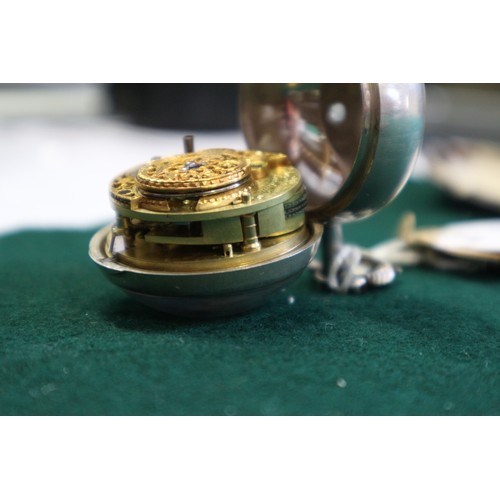 386 - Edward Prior London, a silver and tortoiseshell triple cased verge pocket watch for the Turkish mark... 