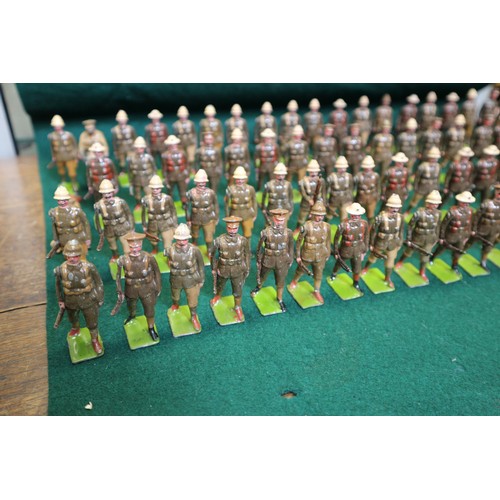 145 - A quantity of Britains WWI lead painted toy soldiers, including Territorials, Devonshire Regiment, a... 