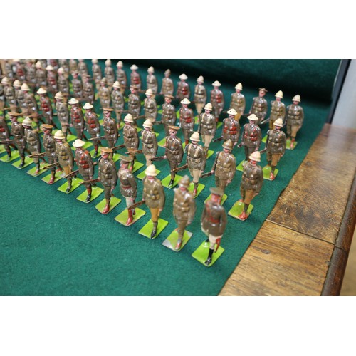 145 - A quantity of Britains WWI lead painted toy soldiers, including Territorials, Devonshire Regiment, a... 