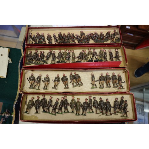 145 - A quantity of Britains WWI lead painted toy soldiers, including Territorials, Devonshire Regiment, a... 