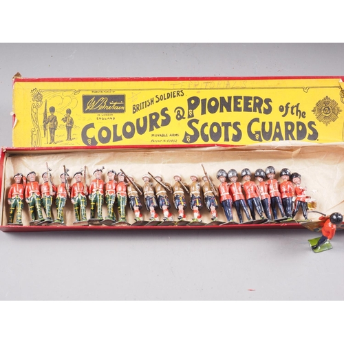 178 - A selection of Britains painted lead soldiers including English and Scottish Line Infantry, and an a... 