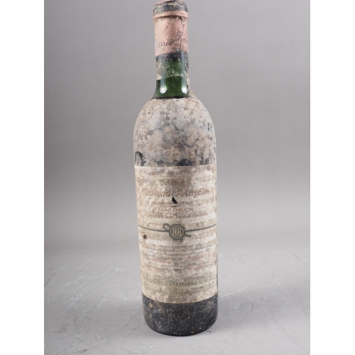 218 - A bottle of Chateau L'Angelos St Emillion 1967, high shoulder