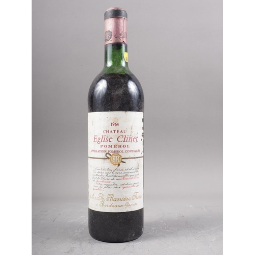 223 - A bottle of Chateau Eglise Clinet Pomerol 1964, medium shoulder