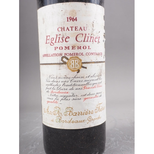 223 - A bottle of Chateau Eglise Clinet Pomerol 1964, medium shoulder