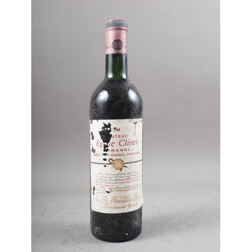 224 - A bottle of Chateau Eglise Clinet Pomerol 1964, high shoulder