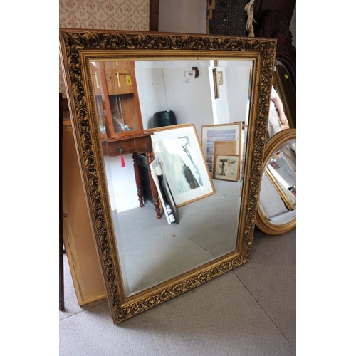 598 - A bevel edge wall mirror, in gilt frame, 29