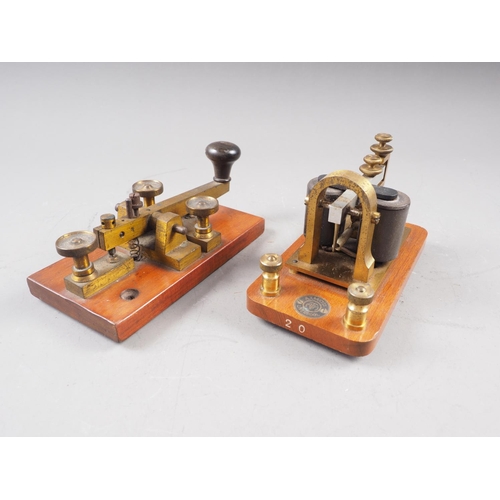 116 - A Morse key and a telegraph sounder