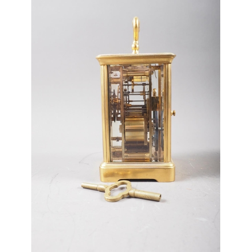 127 - A brass cased carriage clock, 5 1/2